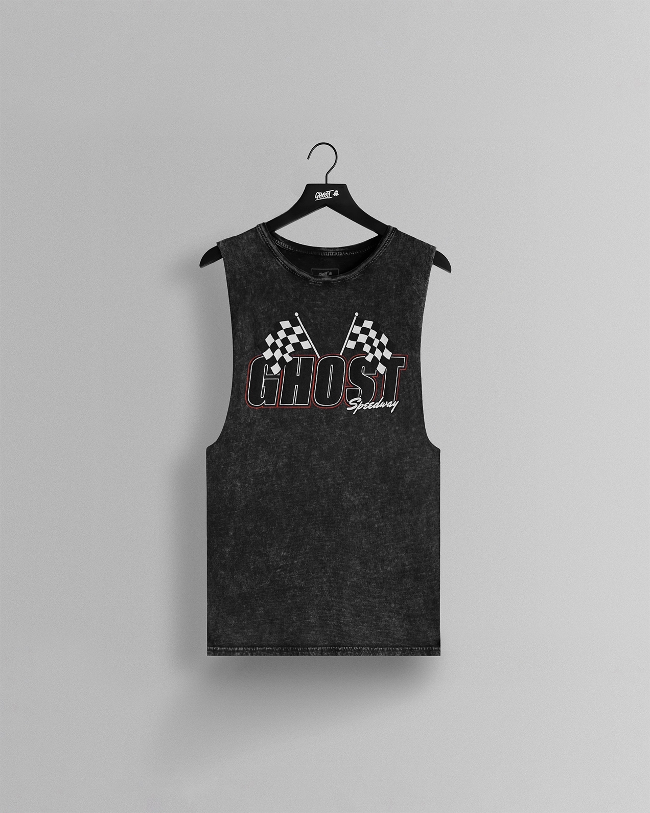 AllGasSleevelessTeeCharcoalFront-2.png GHOST® ALL GAS SLEEVELESS TEE | CHARCOAL - Image 1