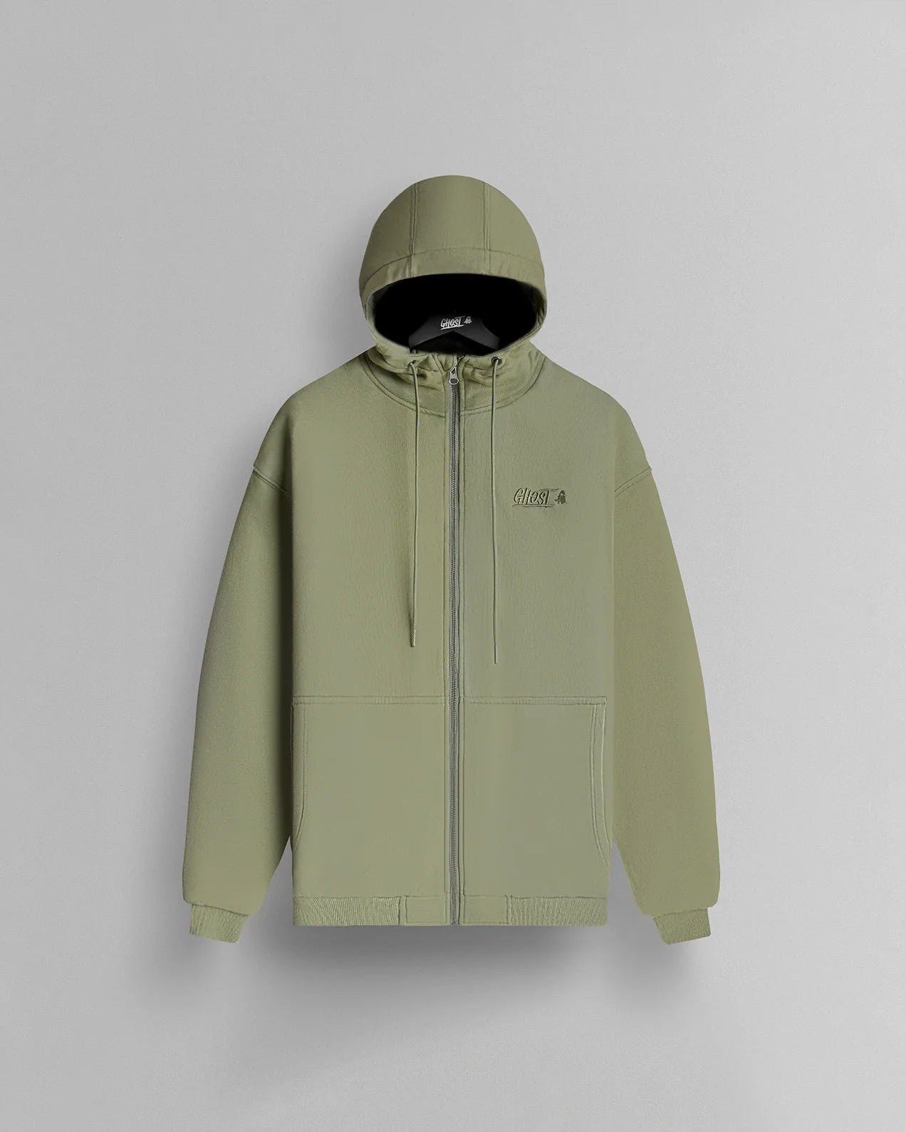ArmyZipUpFront.jpg GHOST® UTILITY HEAVYWEIGHT HOODIE | ARMY - Image 1