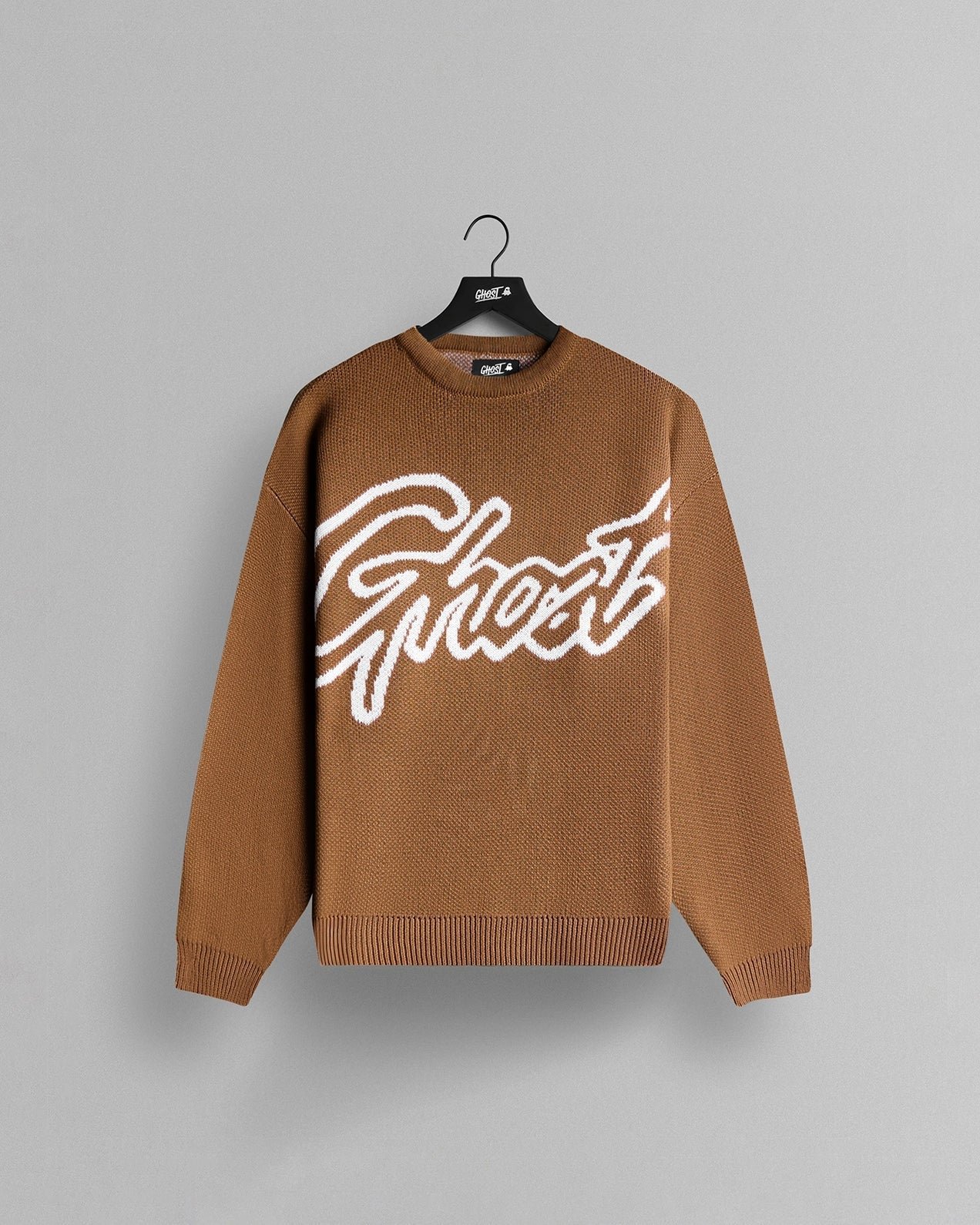 BrownKnitFront.jpg GHOST® KNIT CREWNECK | ESPRESSO - Image 1
