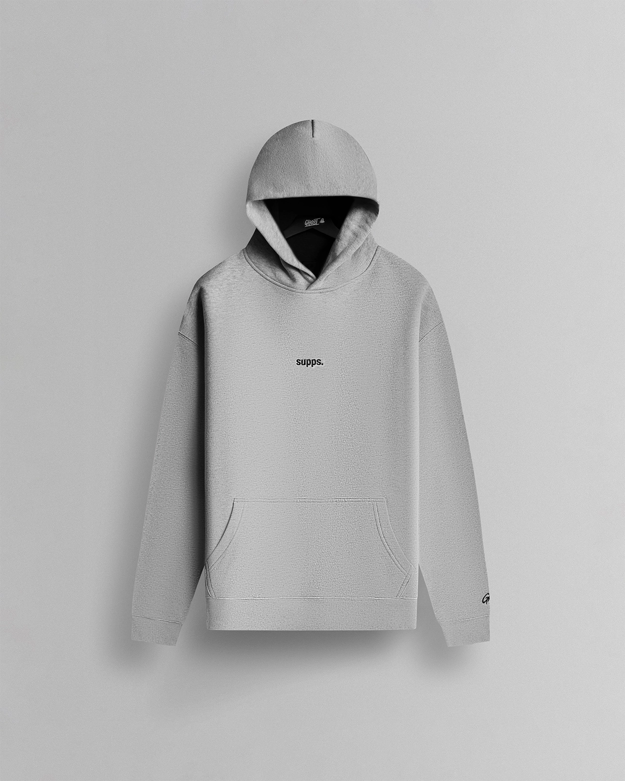 GraySuppsHoodieFront-2.png GHOST® ICON HOODIE | HEATHER GREY - Image 1
