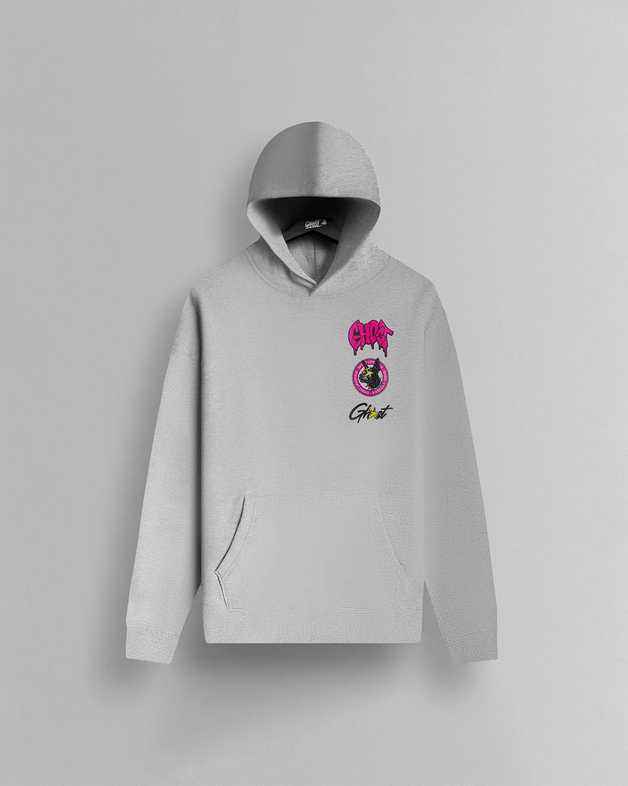 InThePitHoodieGreyFront.png GHOST® IN THE PIT HOODIE | HEATHER GREY - Image 1