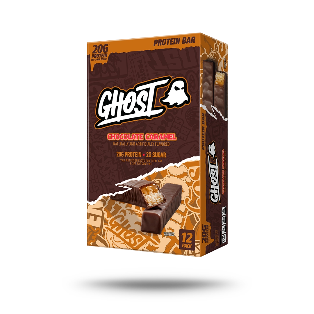 ProteinBarChocolateCaramel12Pack.png GHOST® PROTEIN BARS | CHOCOLATE CARAMEL 12 PACK - Image 1