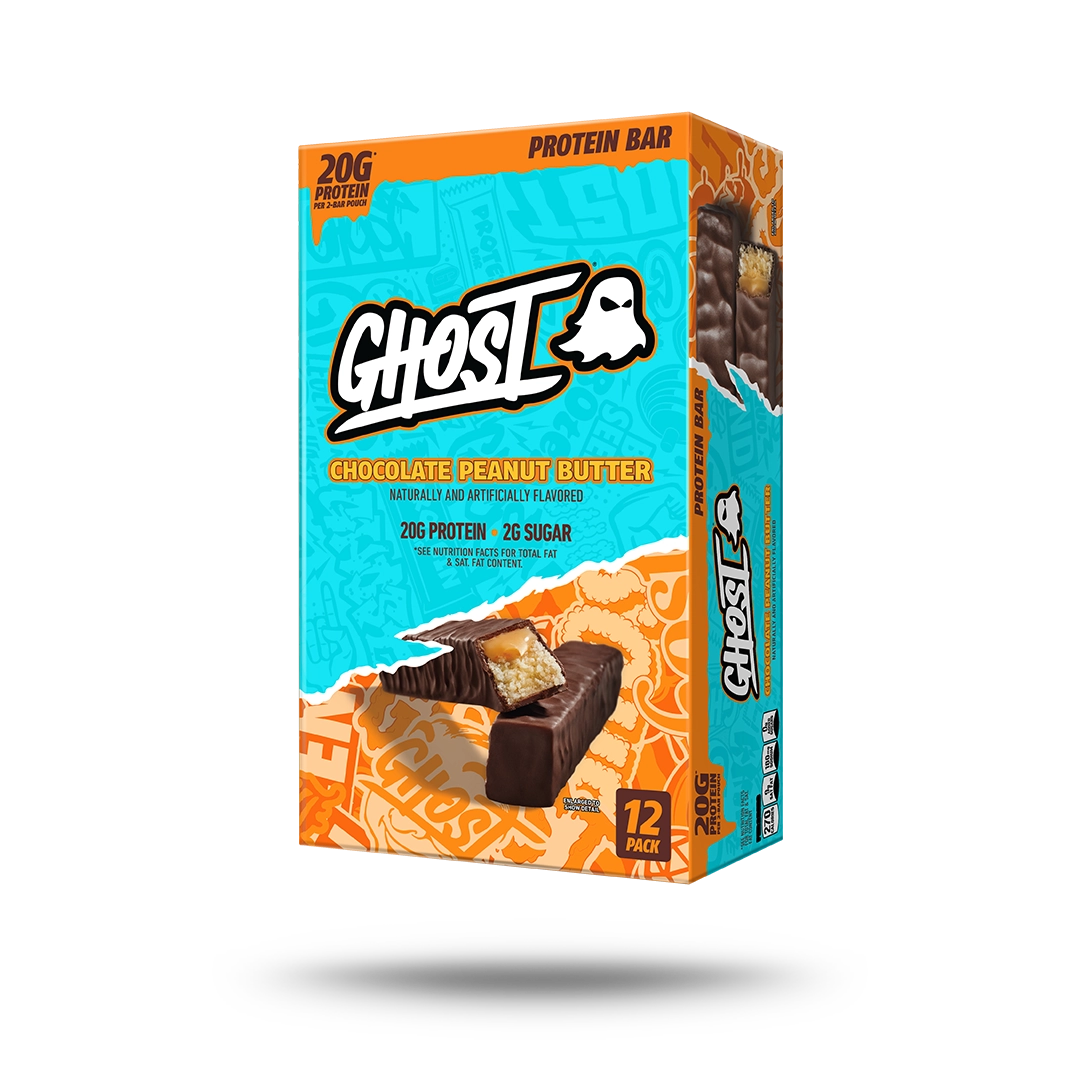 ProteinBarChocolatePeanutButter12Pack.png GHOST® PROTEIN BARS | CHOCOLATE PEANUT BUTTER 12 PACK - Image 1