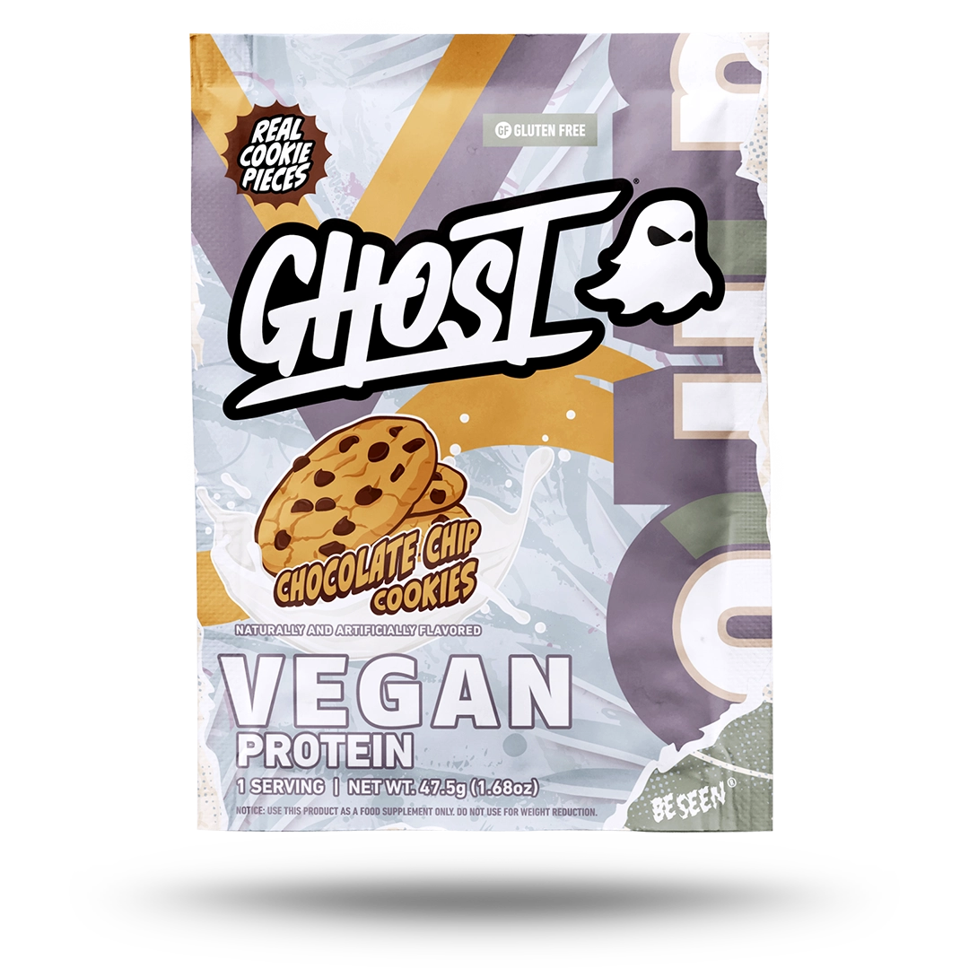 VeganChocolateChipCookiesSample.png GHOST® VEGAN V2 PACKET | CHOCOLATE CHIP COOKIES - Image 1