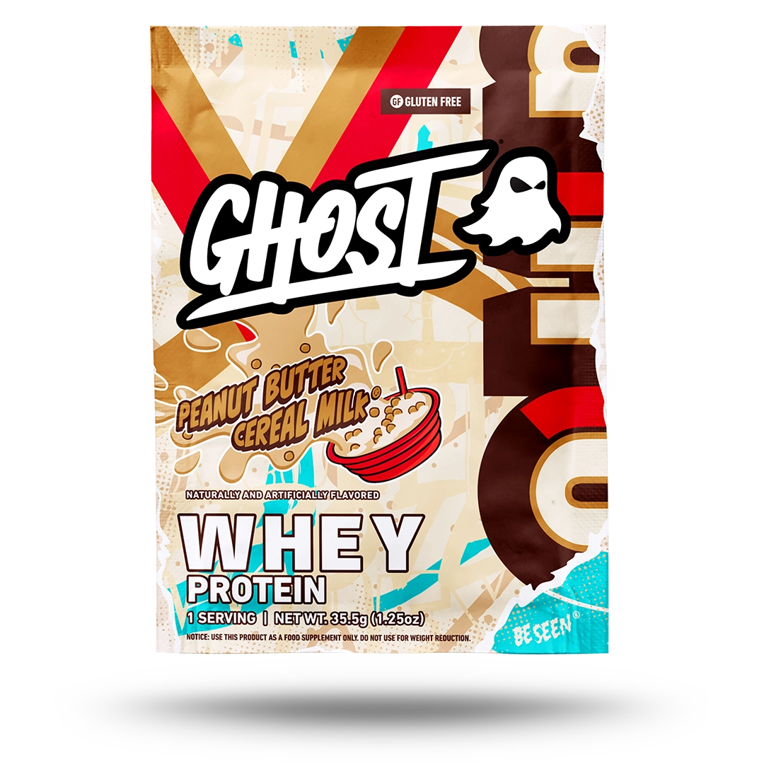WheyPeanutButterCerealMIlkSachet.png GHOST® WHEY PACKET | PEANUT BUTTER CEREAL MILK® - Image 1